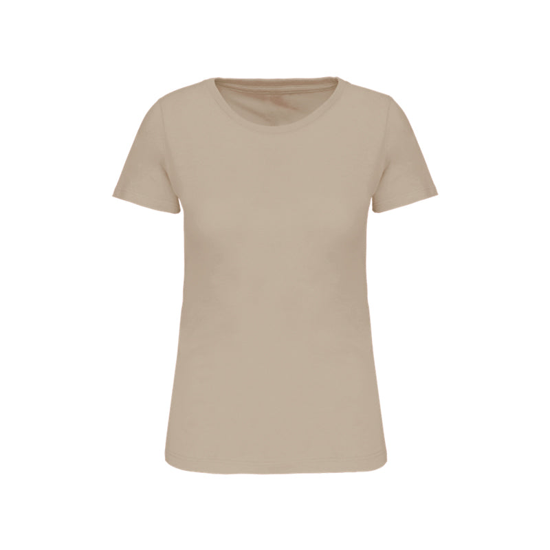 T-shirt à manches courtes beige personnalisé pour femme