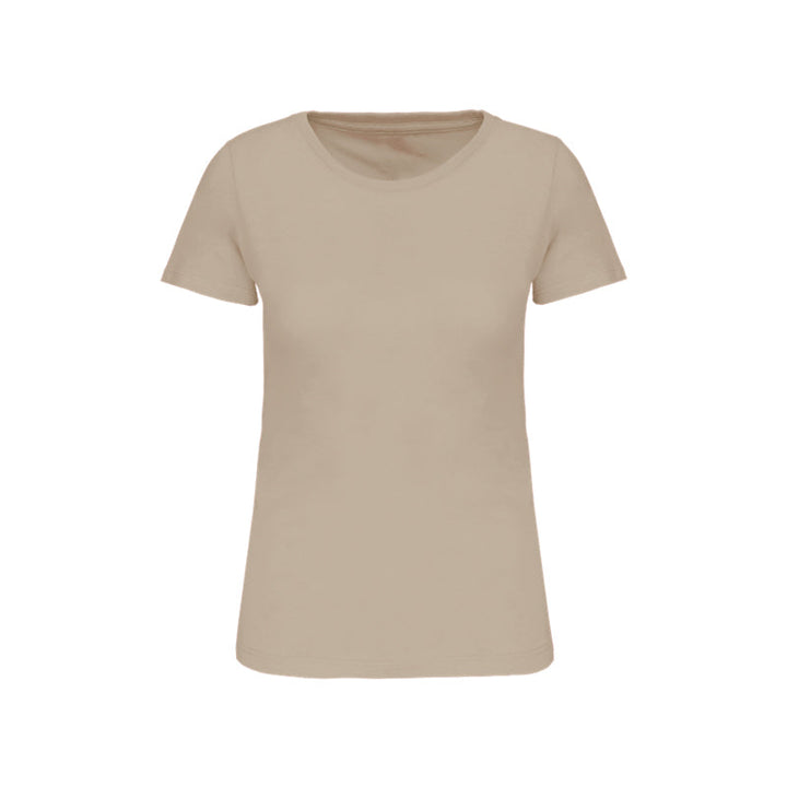 T-shirt à manches courtes beige personnalisé pour femme