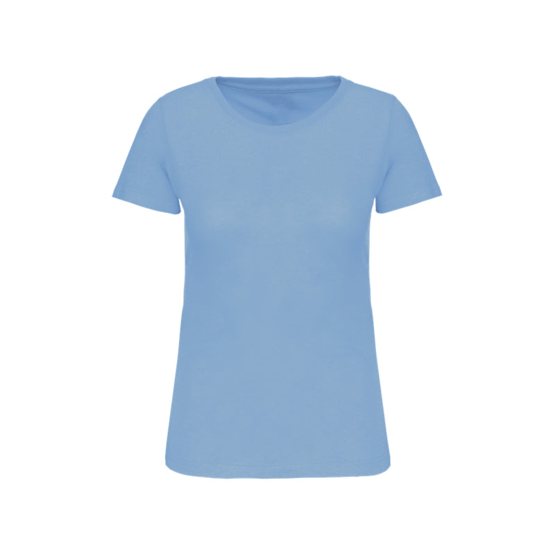 T-shirt à manches courtes bleu ciel personnalisé pour femme