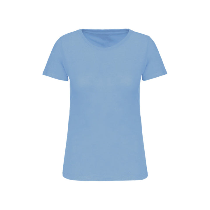 T-shirt à manches courtes bleu ciel personnalisé pour femme