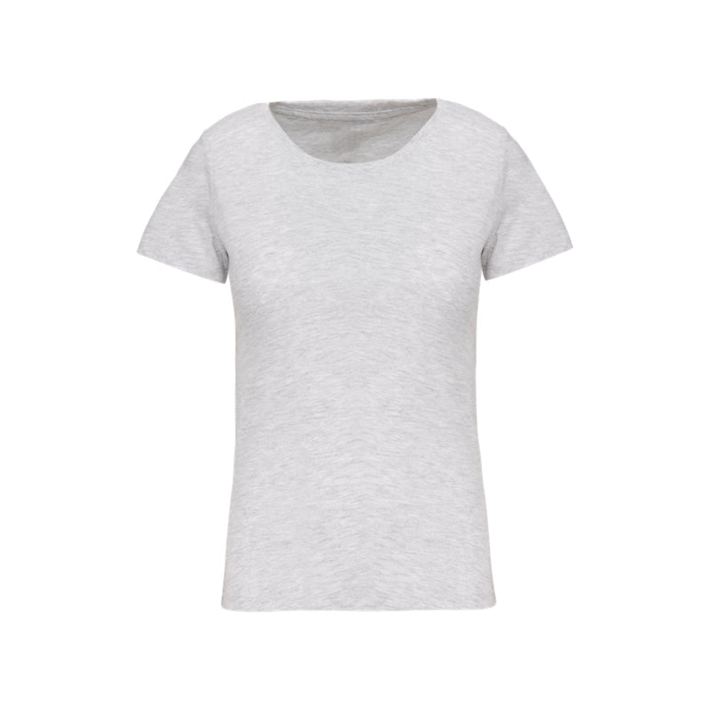 T-shirt à manches courtes gris personnalisé pour femme