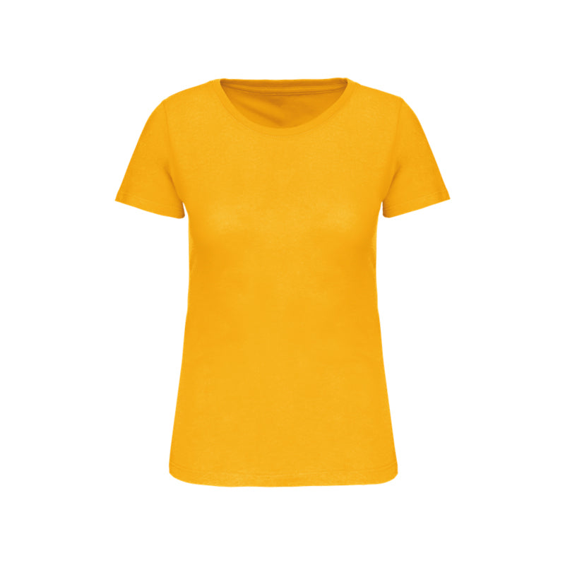 T-shirt à manches courtes jaune moutarde personnalisé pour femme