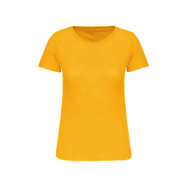 T-shirt à manches courtes jaune moutarde personnalisé pour femme