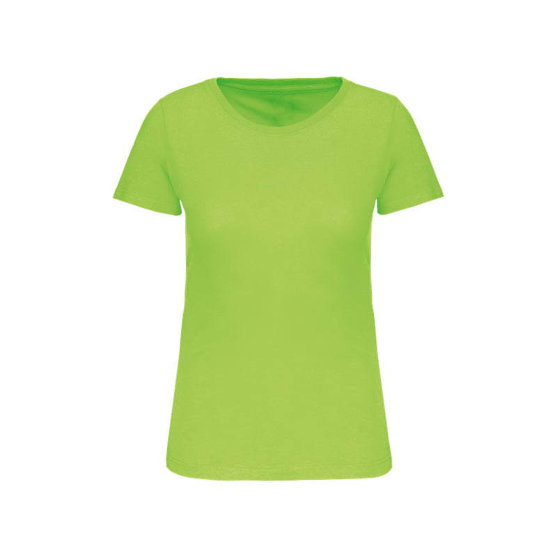 T-shirt à manches courtes vert citron personnalisé pour femme