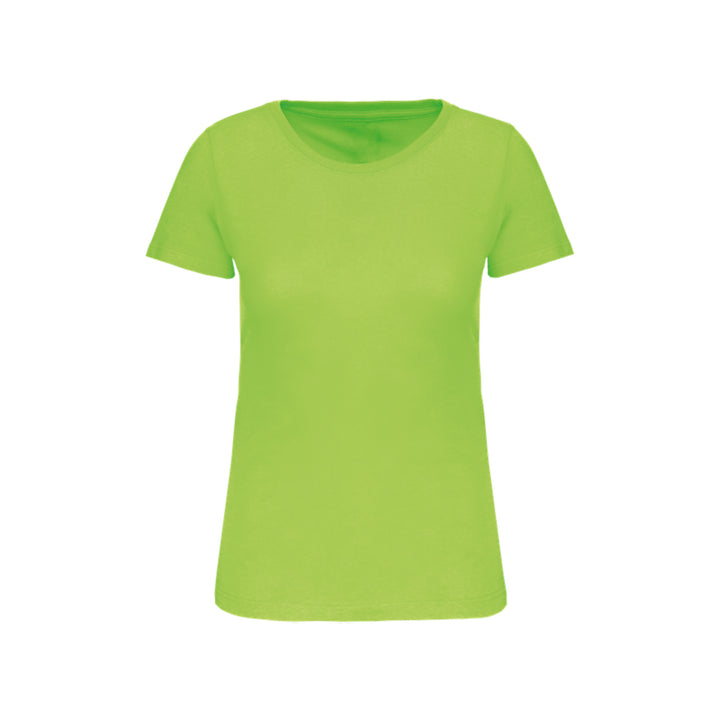 T-shirt à manches courtes vert citron personnalisé pour femme