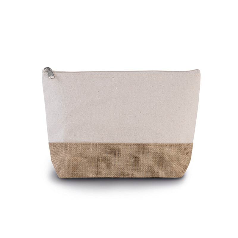 Trousse en jute blanc personnalisable