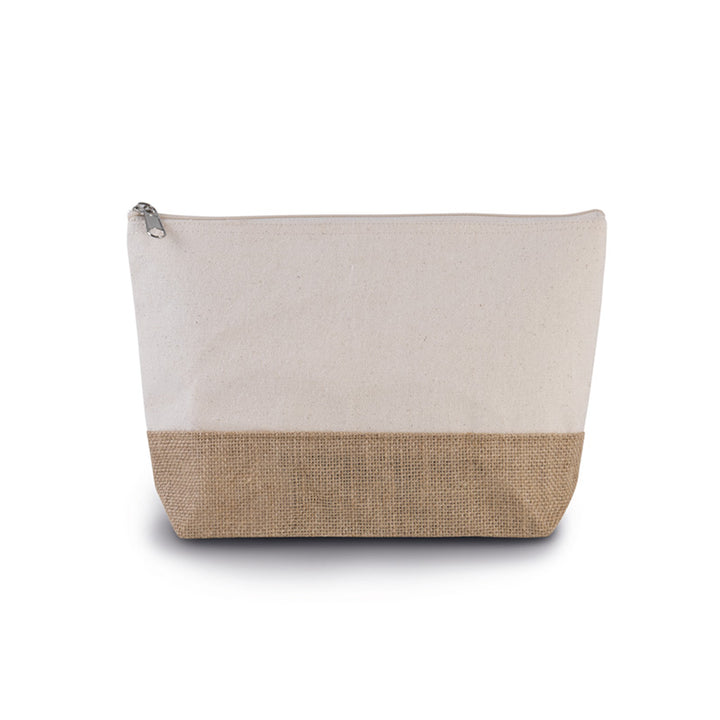 Trousse en jute blanc personnalisable