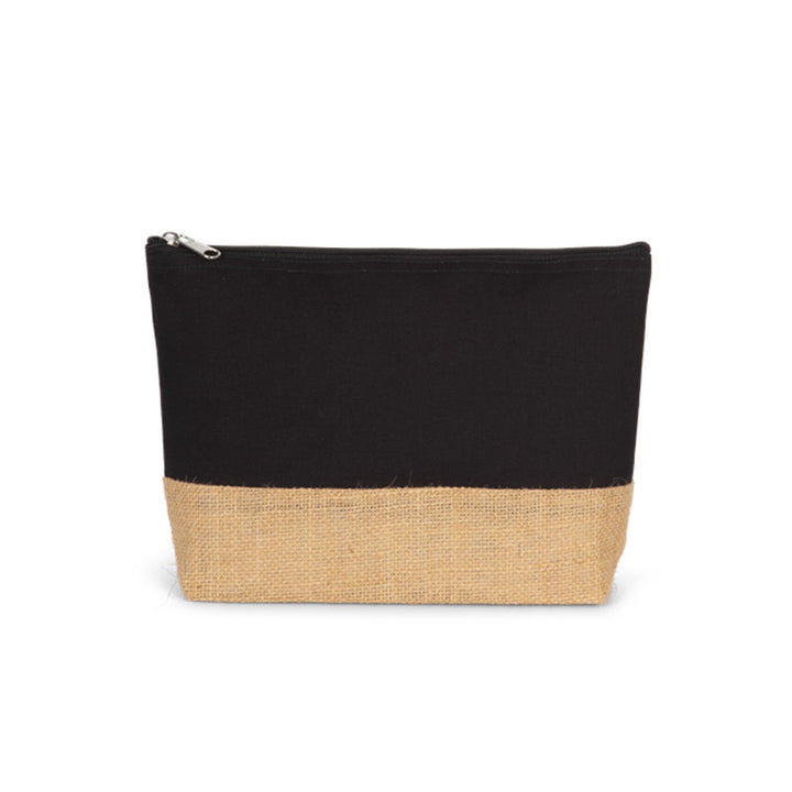 Trousse en jute noire personnalisable