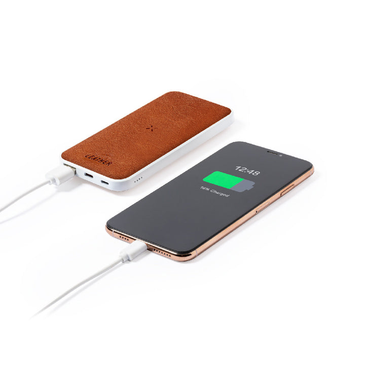 Batterie externe sans fil 10W cuir