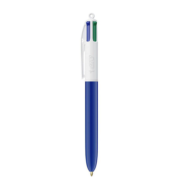 Stylo BIC® 4 couleurs blanc et bleu personnalisable