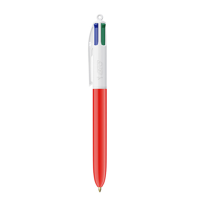 Stylo BIC® 4 couleurs blanc et rouge personnalisable