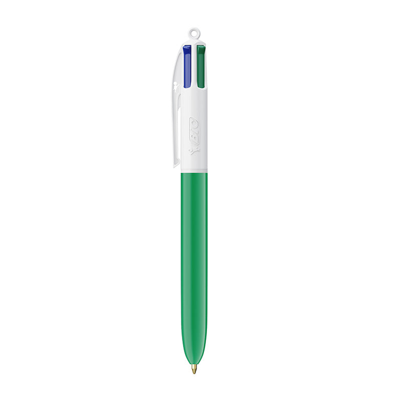 Stylo BIC® 4 couleurs blanc et vert personnalisable
