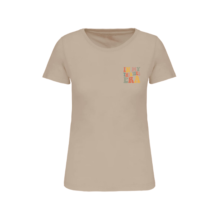 T-shirt personnalisé beige en coton biologique