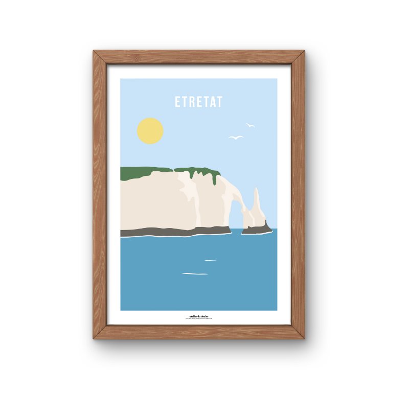 Poster des falaises d'étretat à offrir aux fans de la côte d'Albâtre