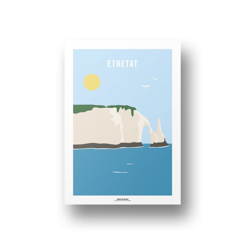 Affiche de la côte d'Albâtre les falaises d'Etretat