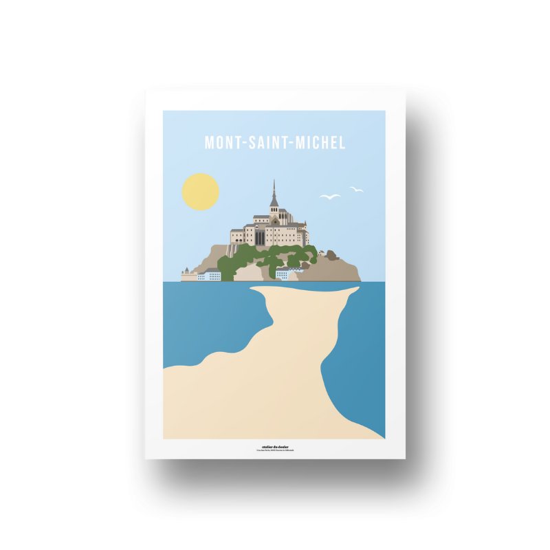 Poster finition satinée du Mont Saint Michel à afficher chez soi avec amour