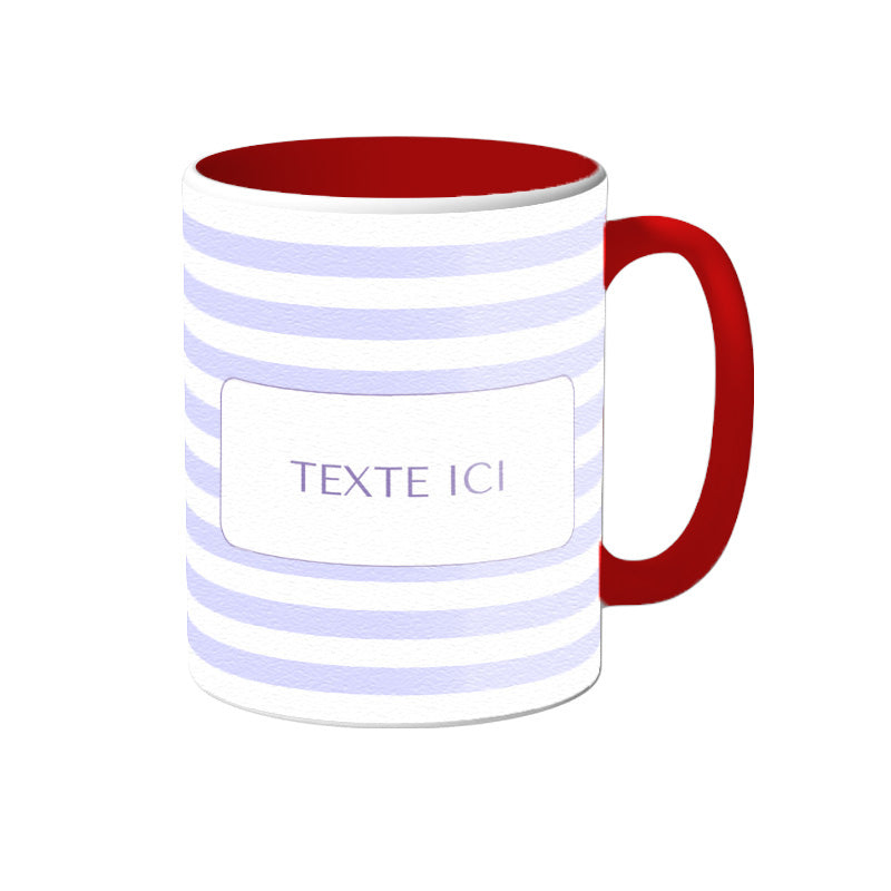 Mug blanc en céramique avec intérieur de couleur rouge Secret Santa