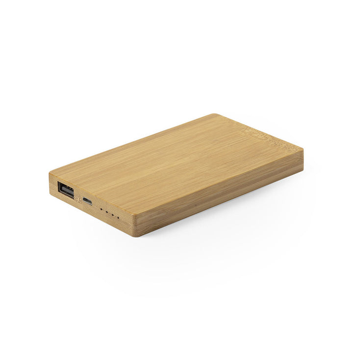 batterie externe en bambou personnalisable
