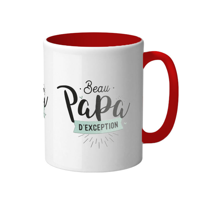 Mug blanc en céramique avec intérieur de couleur rouge Secret Santa