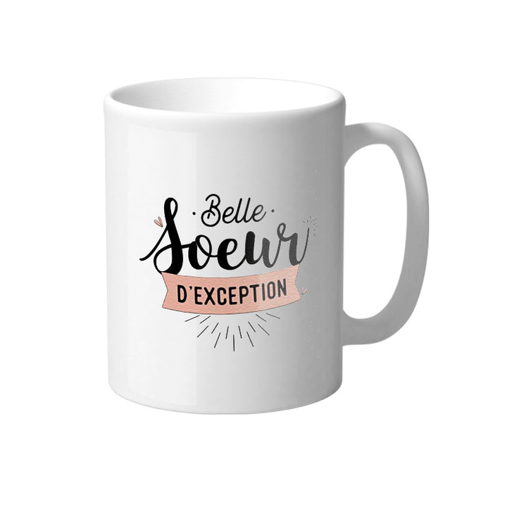 Mug blanc avec des designs colorés et humoristiques