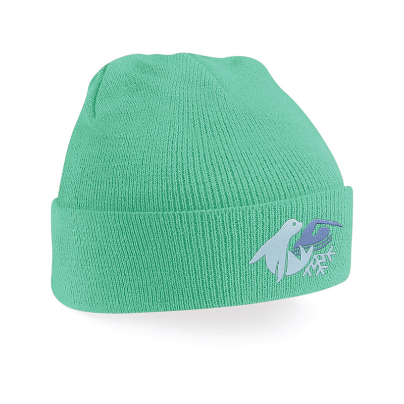 Bonnet brodé Les Louphoques vert menthe