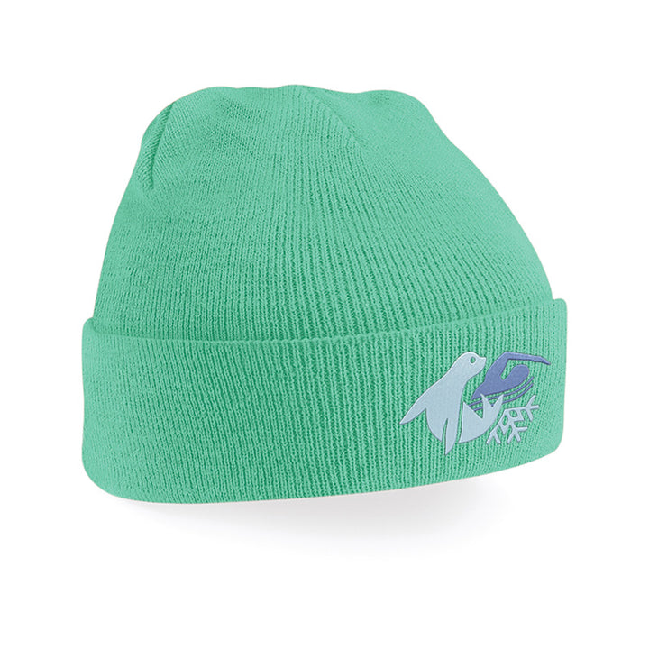 Bonnet brodé Les Louphoques vert menthe
