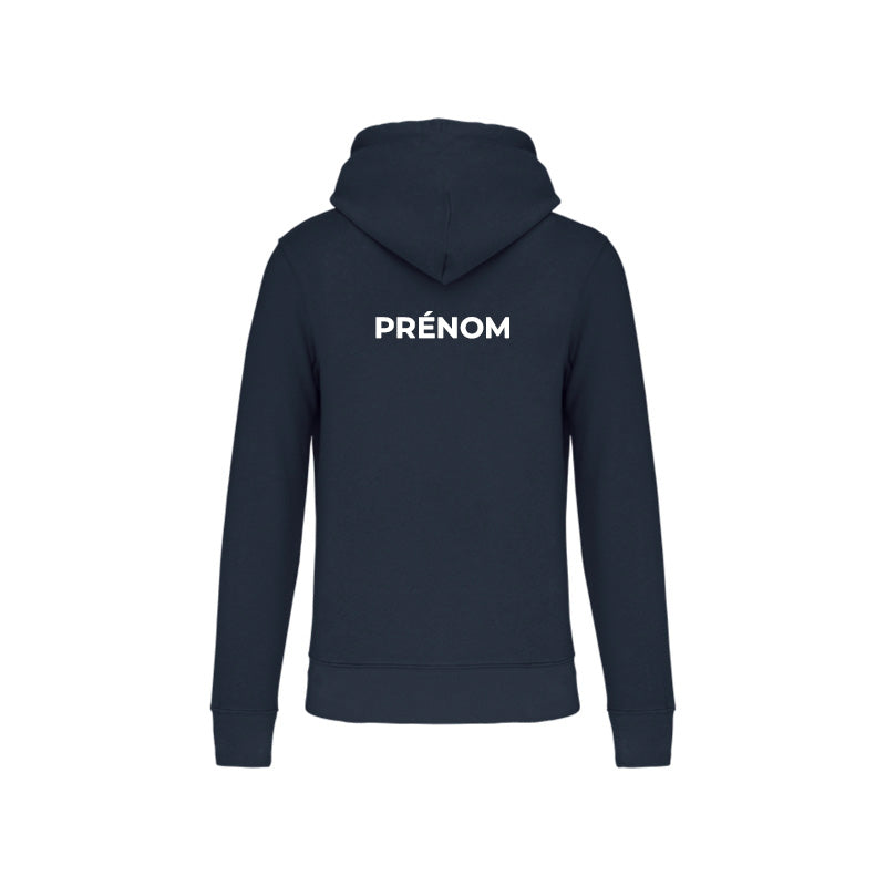 Dos du sweat-shirt à capuche Douvres HandBall Club pour homme avec prénom