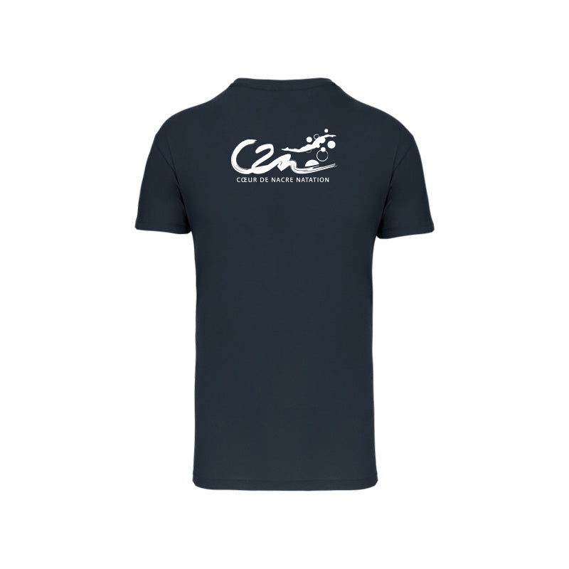 Dos du t-shirt à manches courtes Coeur de Nacre Natation pour homme avec logo