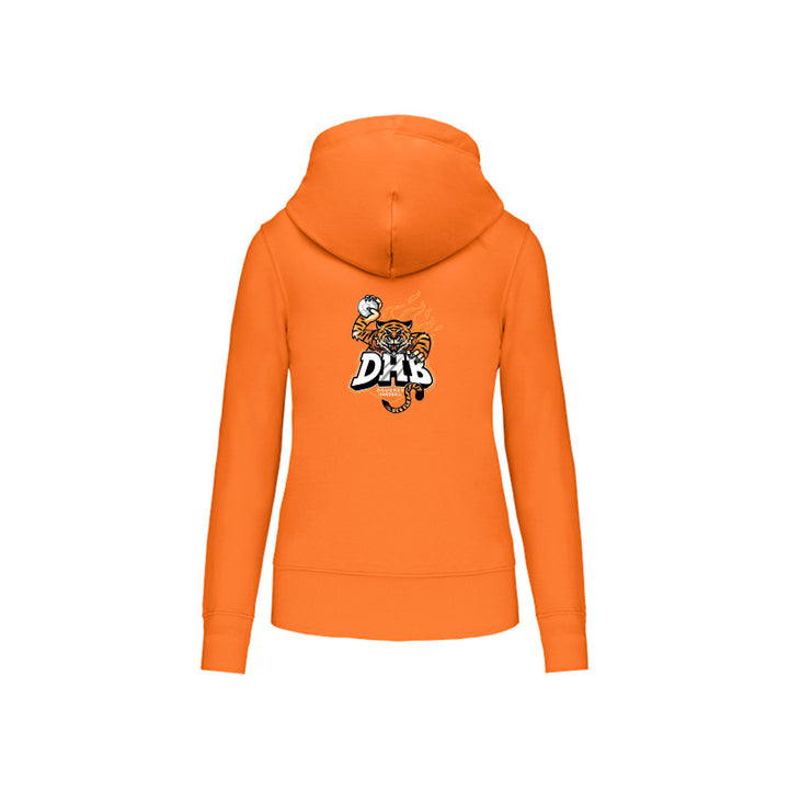 Dos du sweat-shirt à capuche Douvres HandBall Club pour femme avec logo