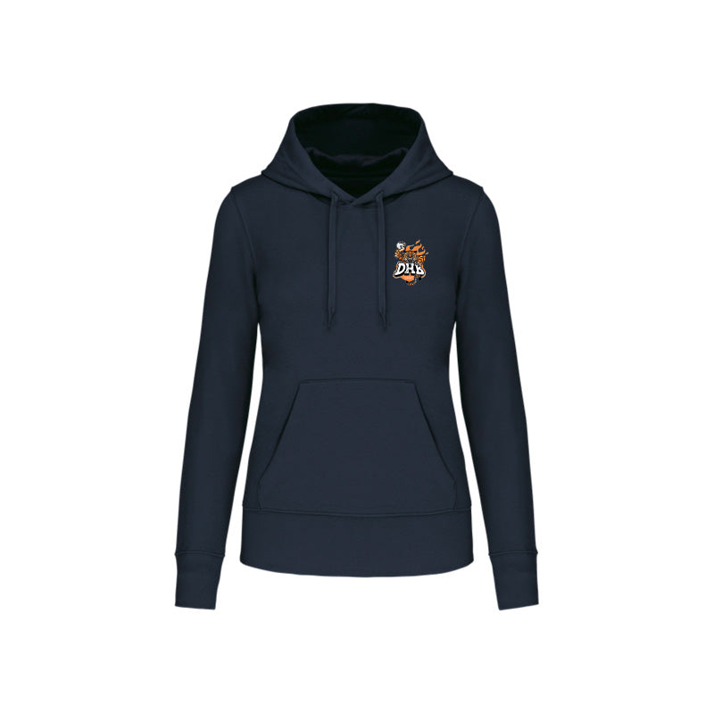Sweat-shirt à capuche bleu marine Douvres HandBall Club pour femme