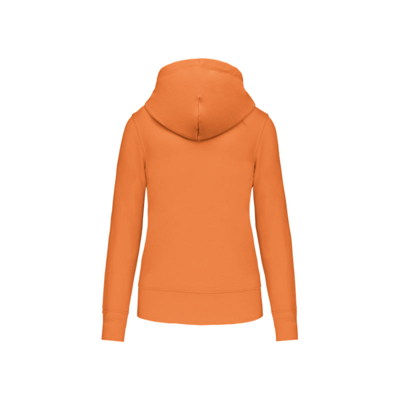 Dos du sweat-shirt à capuche orange Douvres HandBall Club pour femme