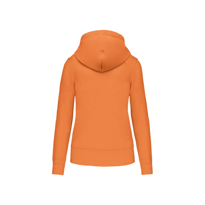 Dos du sweat-shirt à capuche orange Douvres HandBall Club pour femme