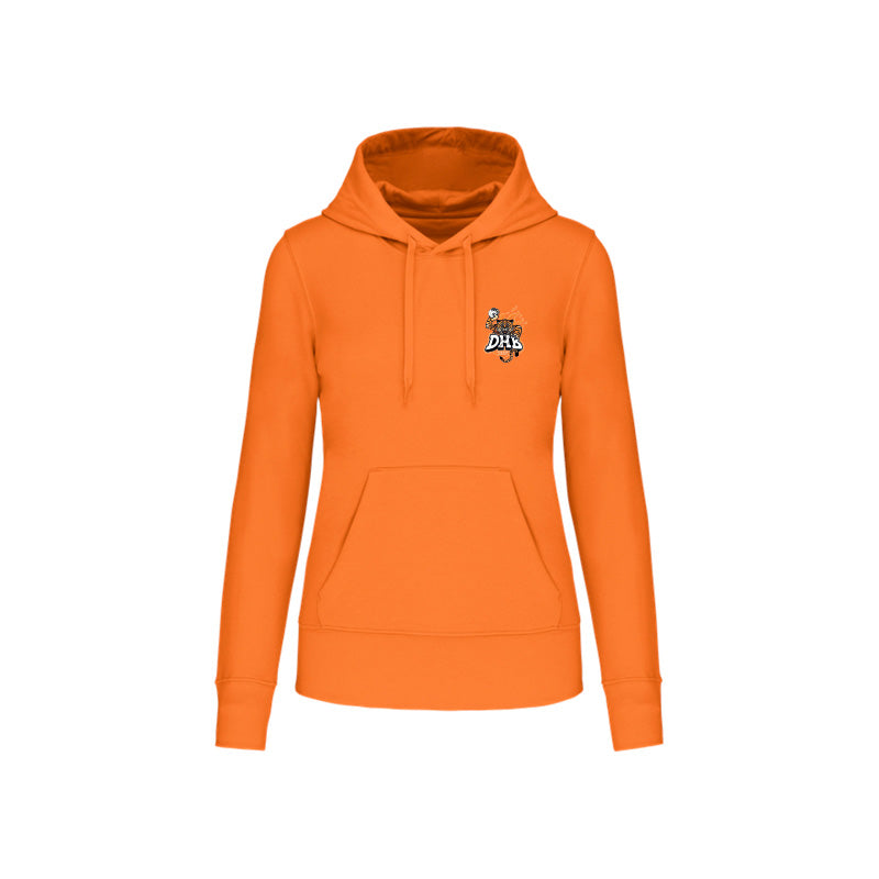 Sweat-shirt à capuche orange Douvres HandBall Club pour femme