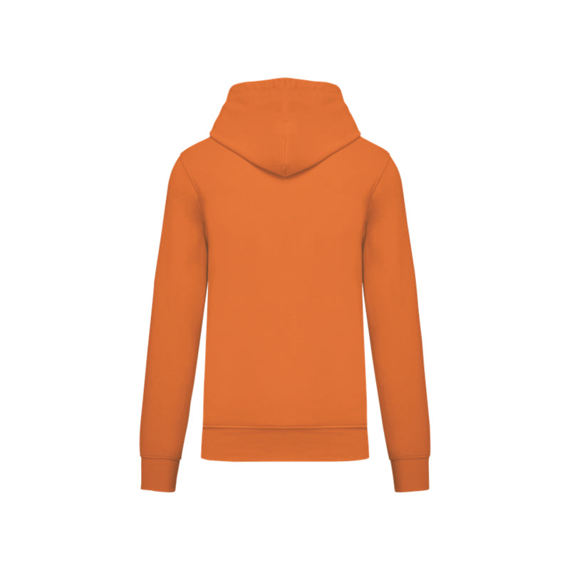 Dos du sweat-shirt à capuche orange Douvres HandBall Club pour homme