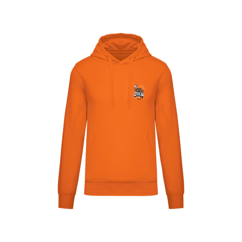 Sweat-shirt à capuche orange Douvres HandBall Club pour homme