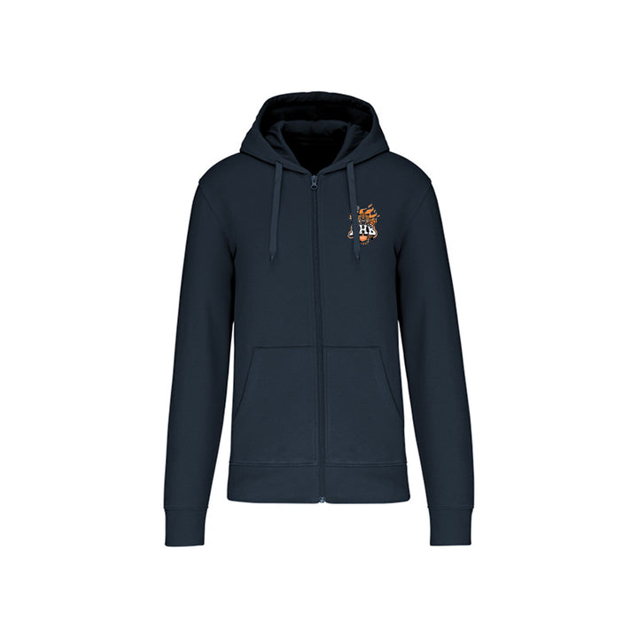 Sweat-shirt zippé bleu marine Douvres HandBall Club pour homme