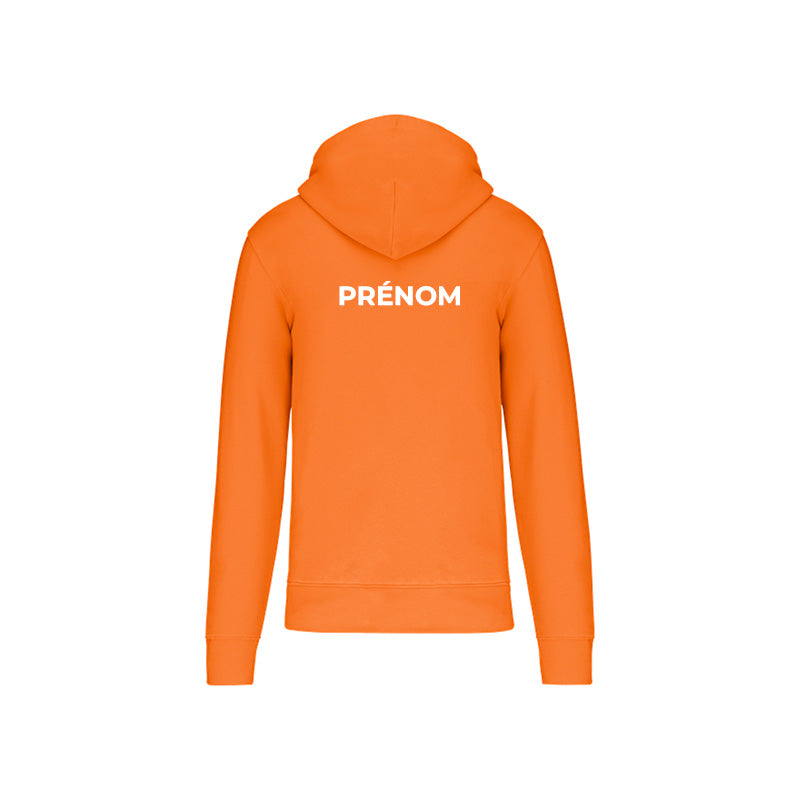 Dos du sweat-shirt zippé Douvres HandBall Club pour homme avec prénom