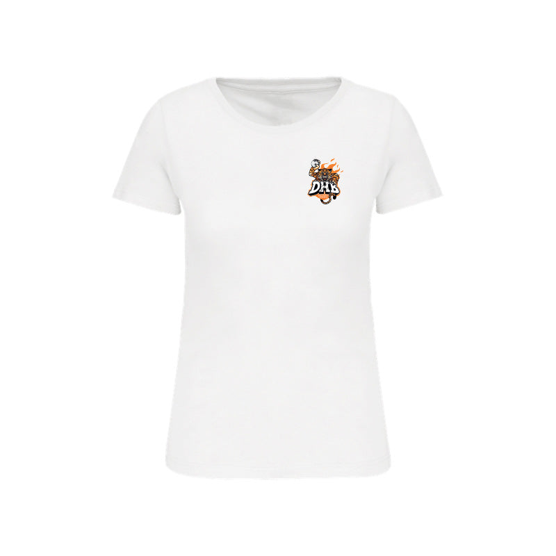 T-shirt à manches courtes blanc Douvres HandBall Club pour femme