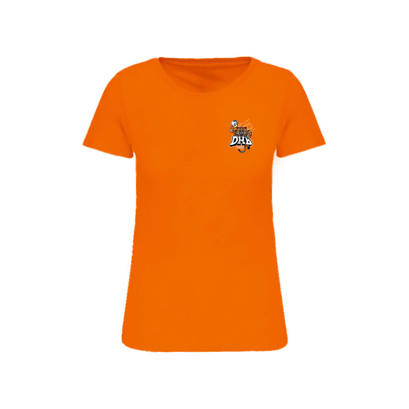 T-shirt à manches courtes orange Douvres HandBall Club pour femme