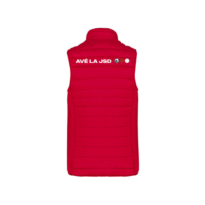 Dos de la doudoune JS Douvres pour femme avec logo