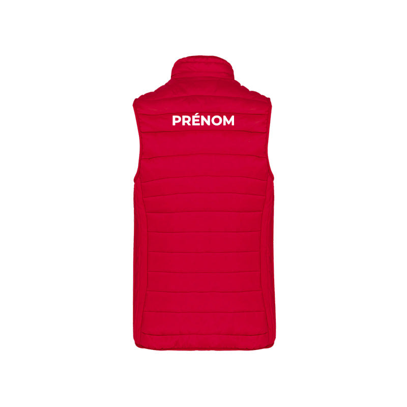 Dos de la doudoune JS Douvres pour femme avec prénom