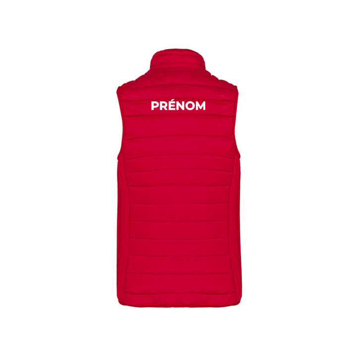 Dos de la doudoune JS Douvres pour femme avec prénom