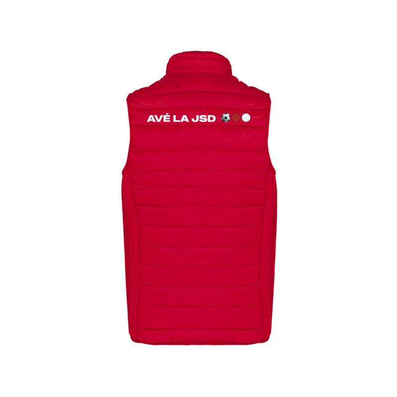 Dos de la doudoune sans manches JS Douvres pour homme avec logo