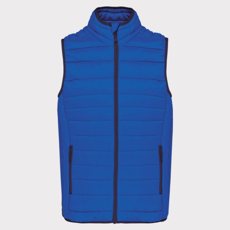 Doudoune light royal blue sans manches avec poches coeur homme