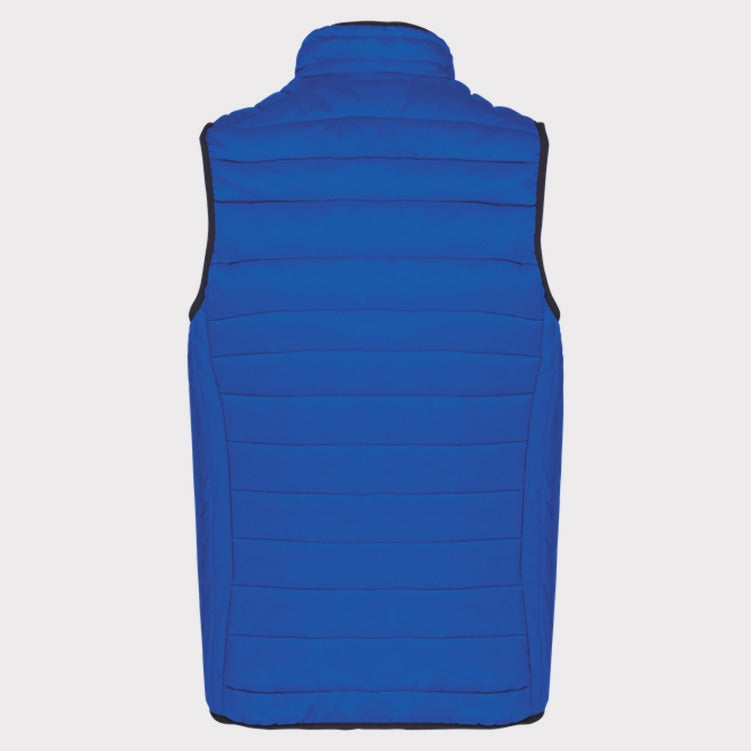 Doudoune light royal blue sans manches avec poches dos homme