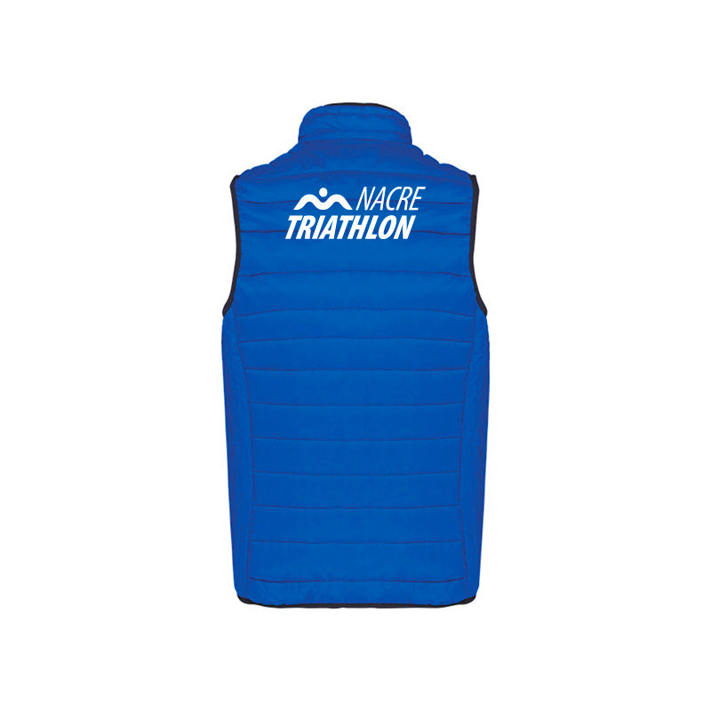 Dos de la doudoune sans manches Nacre Triathlon pour homme avec logo