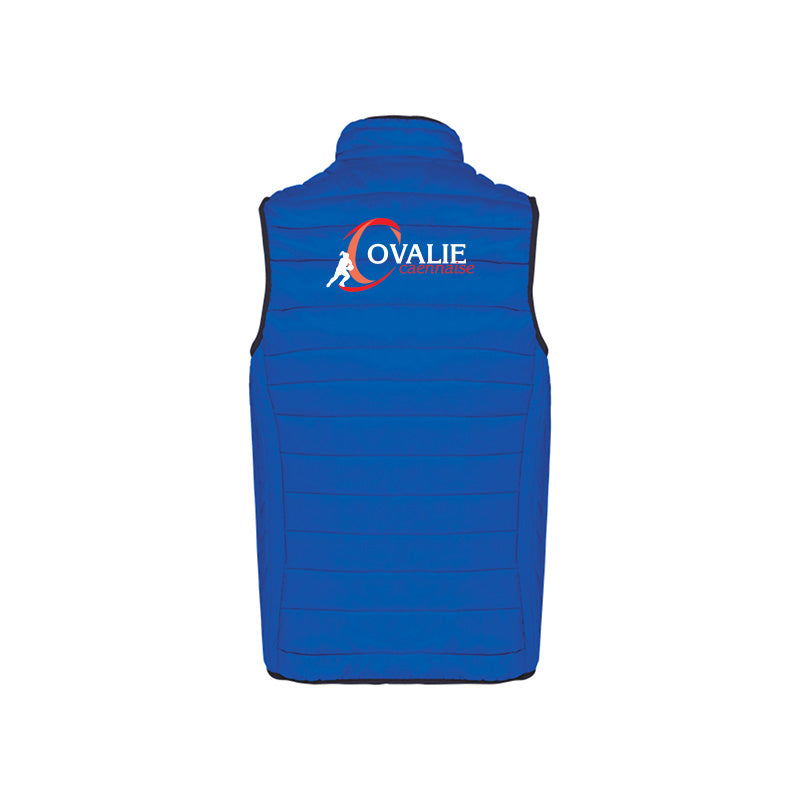 Dos de la doudoune sans manches Ovalie pour homme avec logo