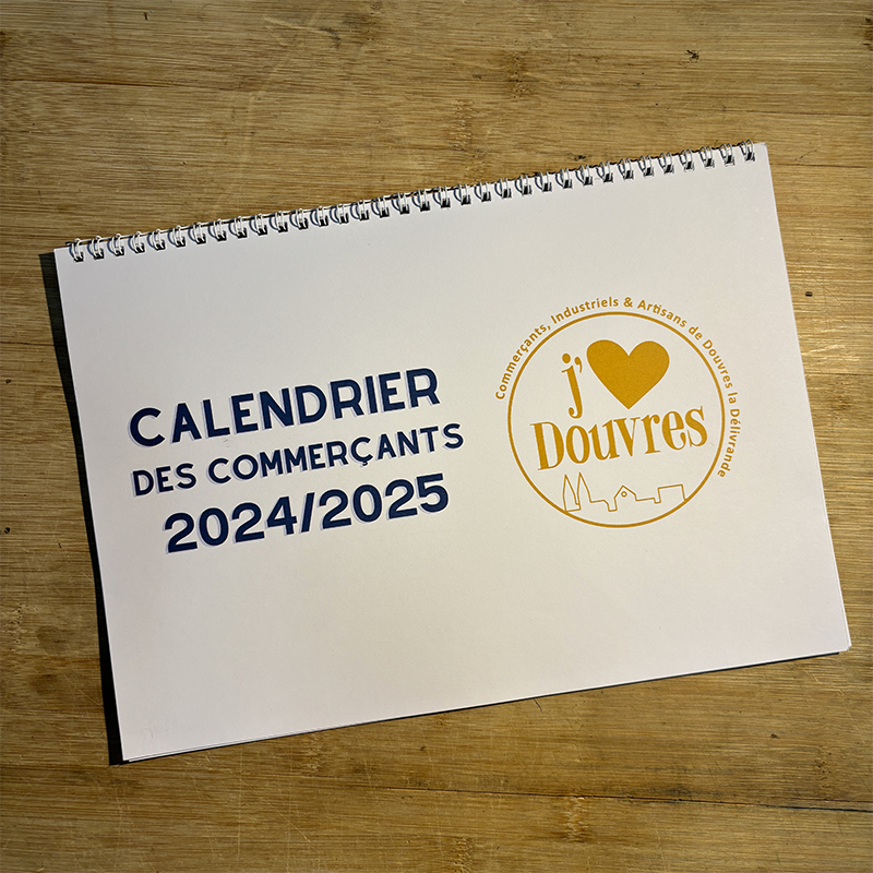 Lot de 10 Calendriers des commerçants de douvres 2024 / 2025