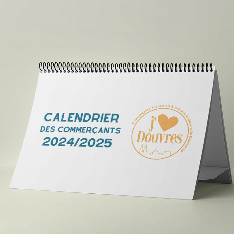 Lot de 10 Calendriers des commerçants de douvres 2024 / 2025