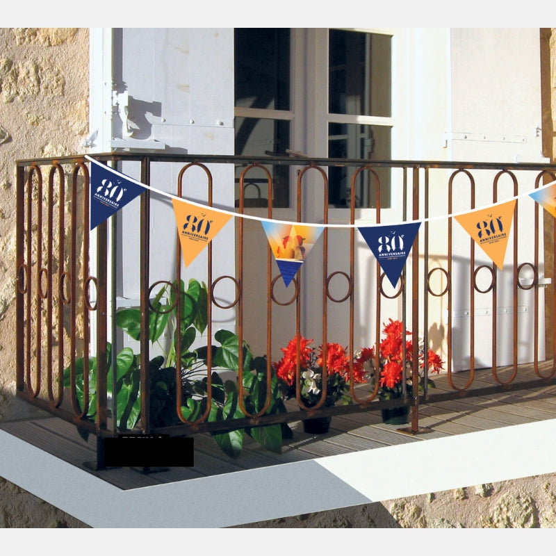 Guirlandes de drapeaux décoratifs pour célébrations en rouleaux